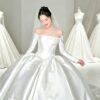 Long Sleeve Satin Wedding Dress