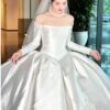 Long Sleeve Satin Wedding Dress