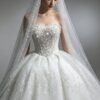 Strapless Sparkly Glitter Tulle Ball Gown