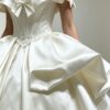 Off-Shoulder Bow Satin Wedding Dress