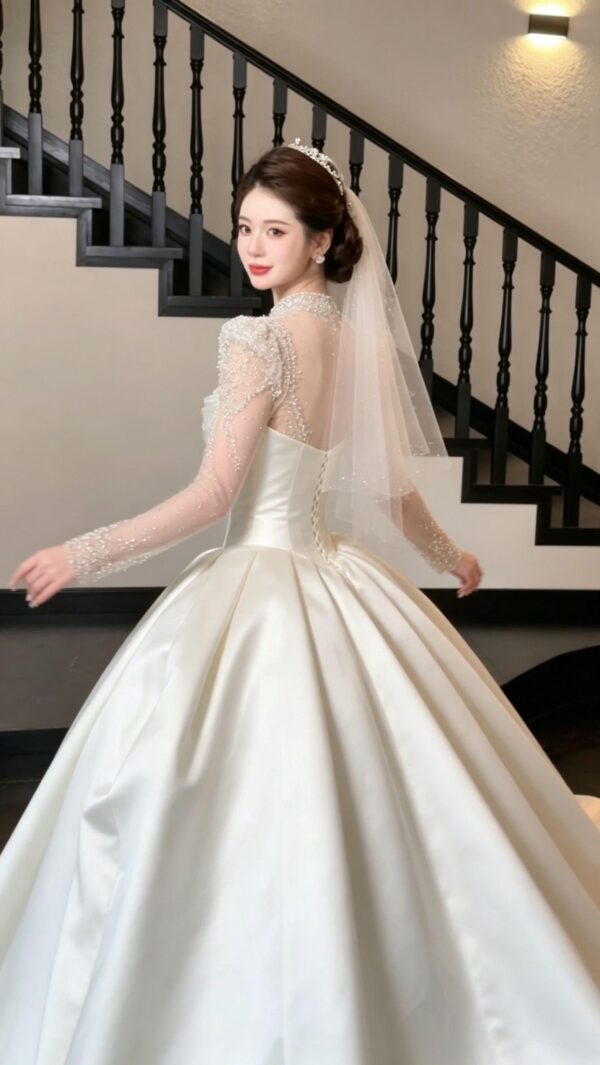 Pearl Beaded Wedding Dress