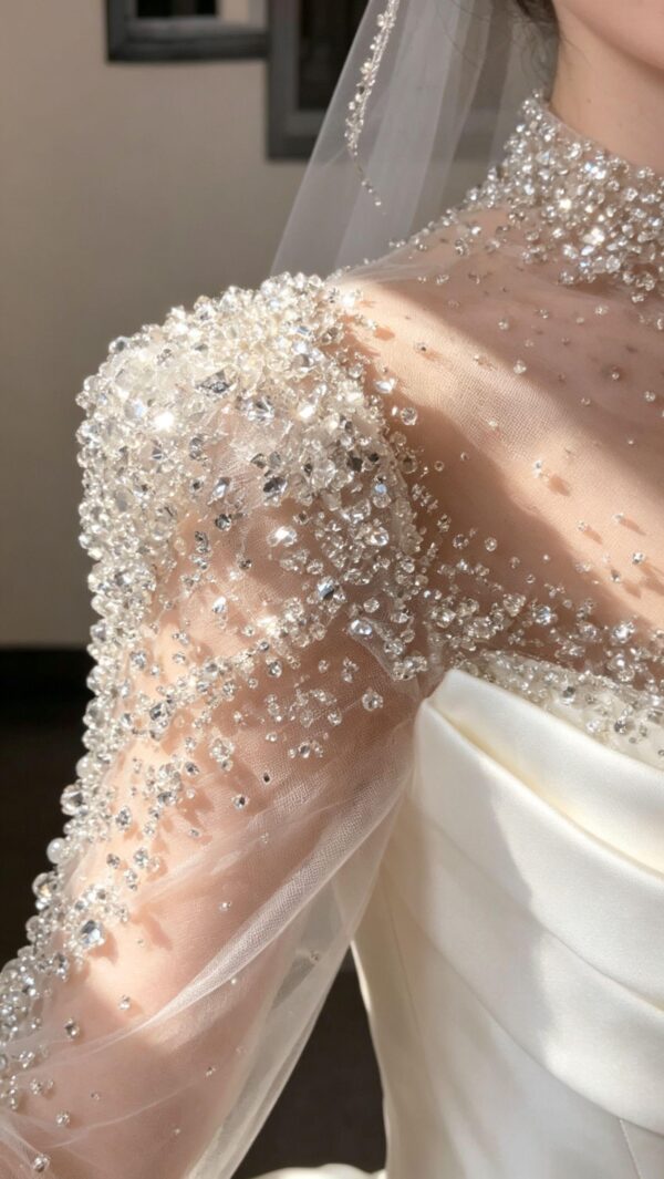 Pearl Beaded Wedding Dress