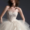 Ivory Strapless Lace Applique Tulle Ball Gown