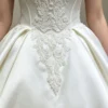 Strapless Lace Applique Satin Bridal Gown