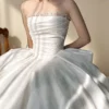 Draped Satin Wedding Dress