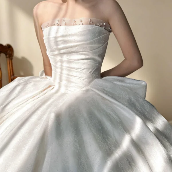 Draped Satin Wedding Dress