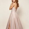 Blush Sparkly Spaghetti Strap A-Line Evening Dress
