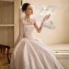 Draped Satin Wedding Dress
