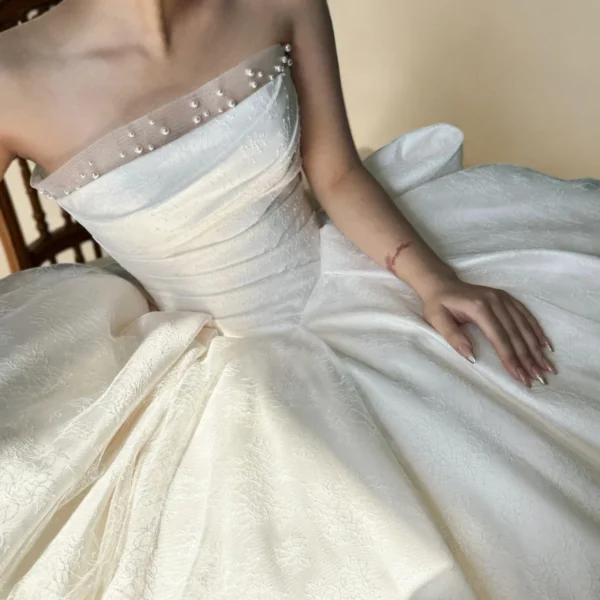 Draped Satin Wedding Dress