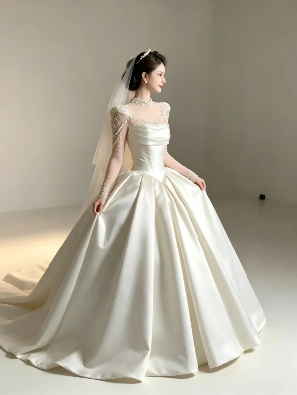 Pearl Beaded Wedding Dress